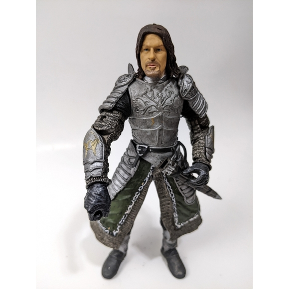 3 Lord of The Rings Action Figures Boromir, Aragon& Haradim Archer Warrior - Picture 7 of 14